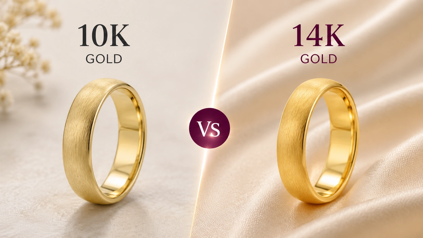 10K vs 14K gold comparison for jewelry and engagement rings