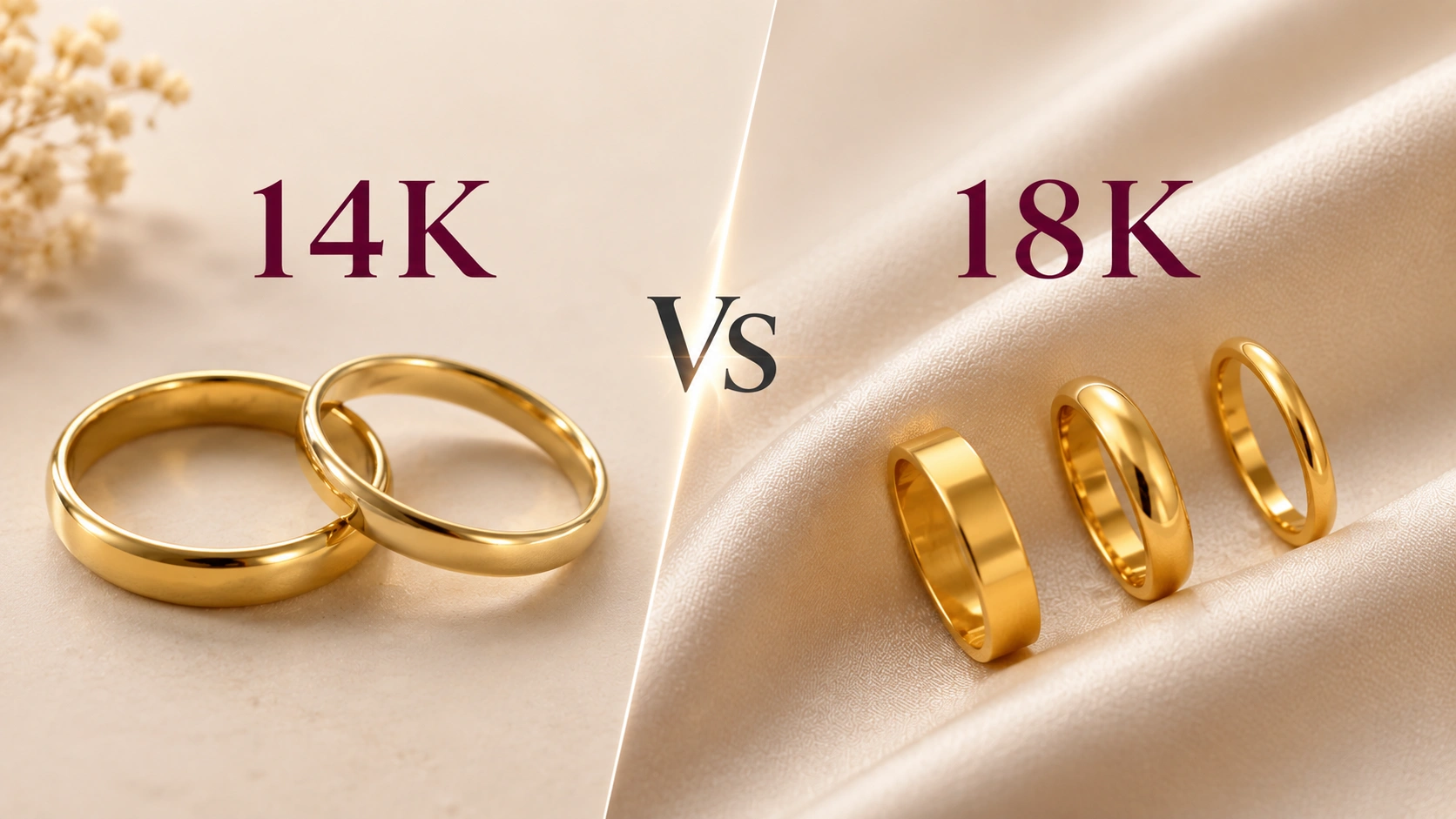 14K vs 18K gold ring comparison showing which gold is better for a ring