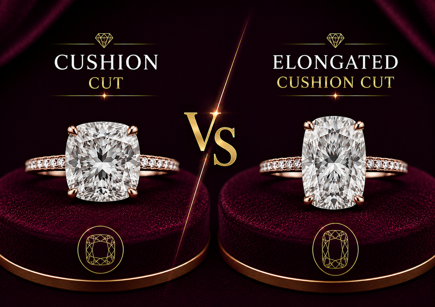 Cushion vs Elongated Cushion