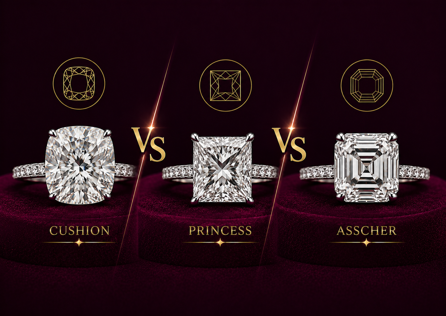 Cushion vs Princess vs Asscher