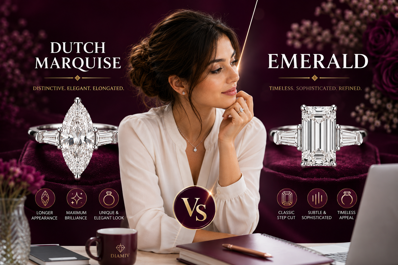 Dutch Marquise vs Emerald Engagement Ring