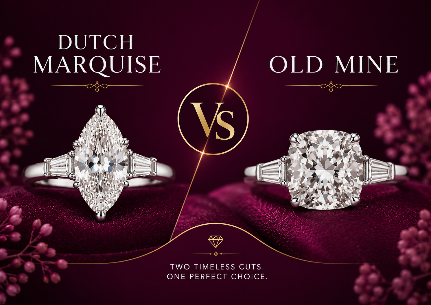 Dutch Marquise vs Old Mine Engagement Ring