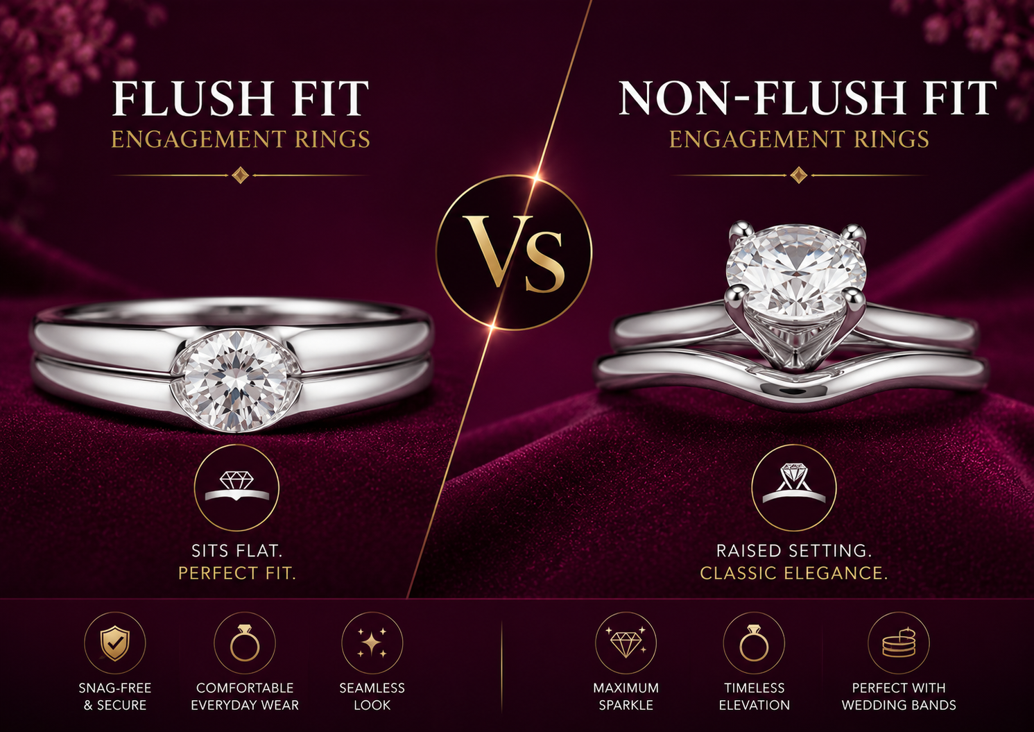 Flush Fit vs Non-Flush Fit Engagement Rings