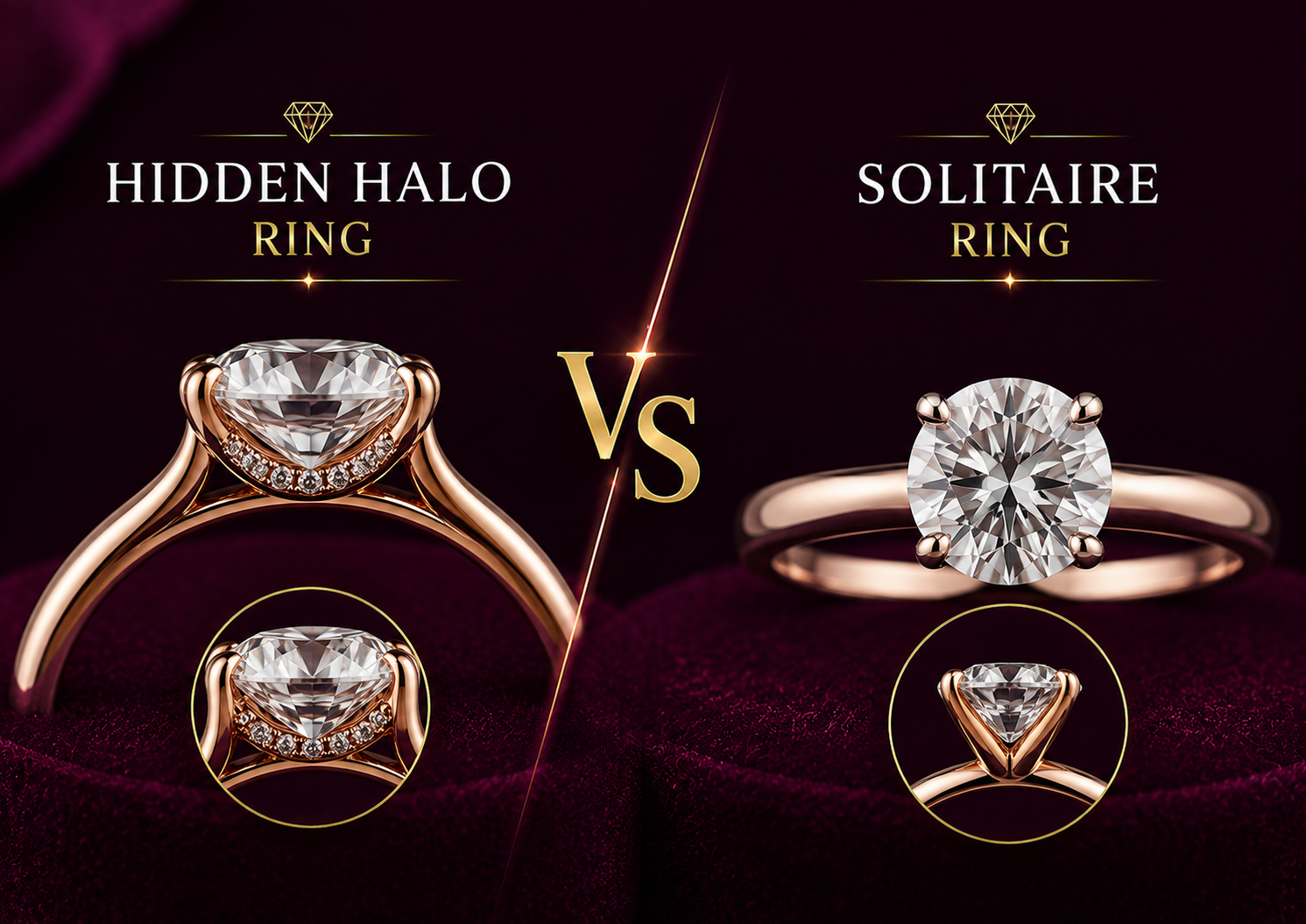 Hidden Halo vs Solitaire Ring