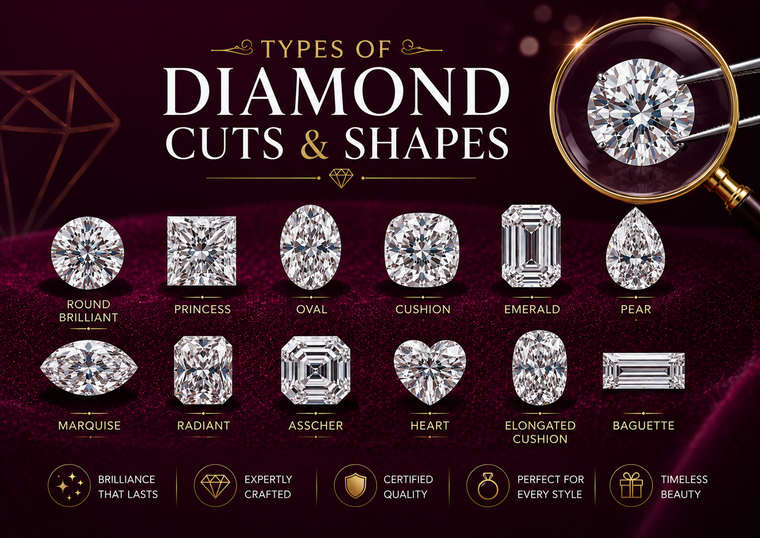 Types of Diamond Cuts & Shapes