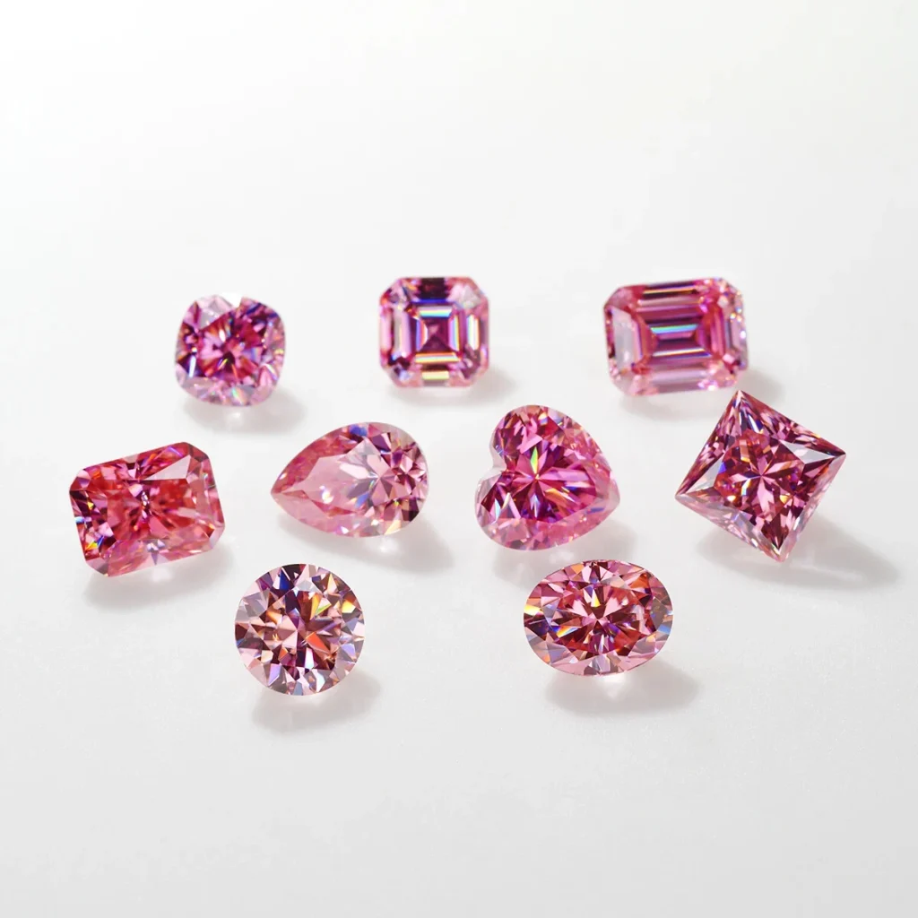 Natural pink diamond showing its distinctive pink color