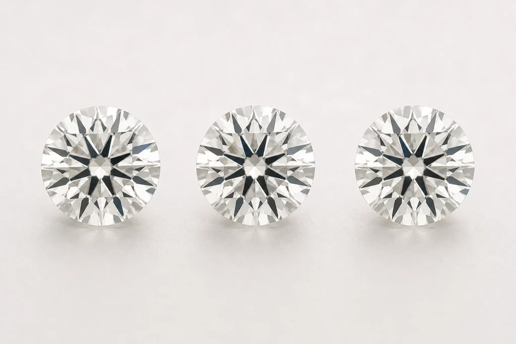 D E and F colorless diamond comparison