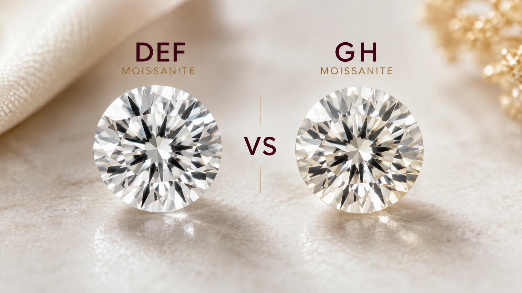 DEF vs GH moissanite color comparison