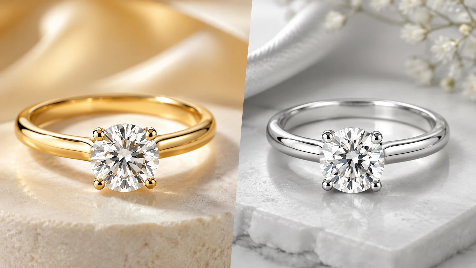Gold vs platinum engagement rings comparison