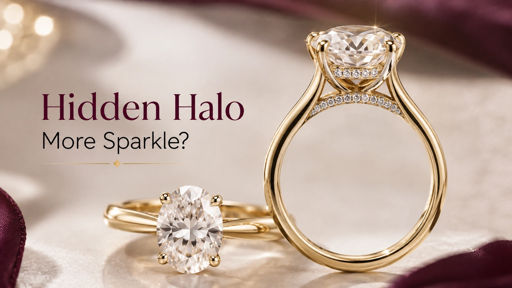 Hidden halo engagement ring sparkle