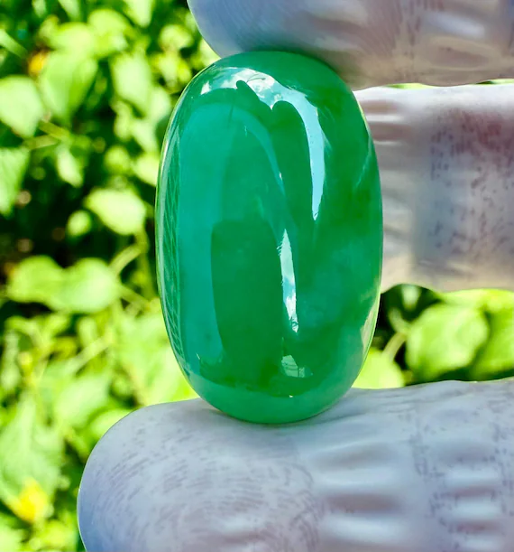 Imperial Jadeite gemstone with rich emerald green color