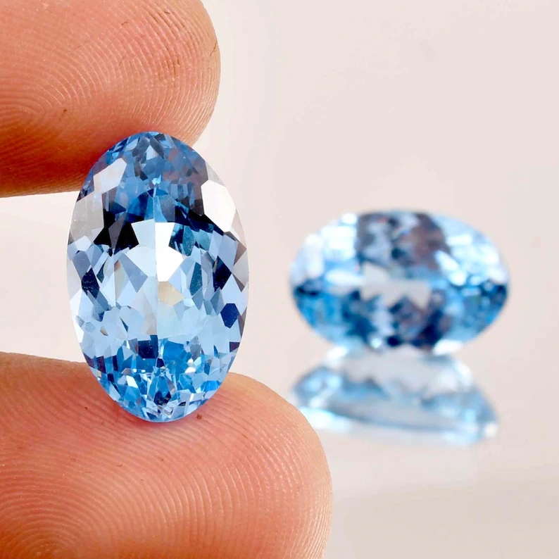 Rare Jeremejevite gemstone with pale blue color