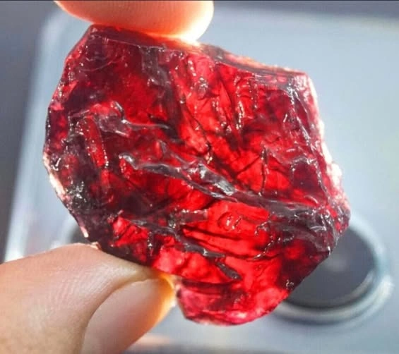 Rare Painite gemstone in deep red-brown color