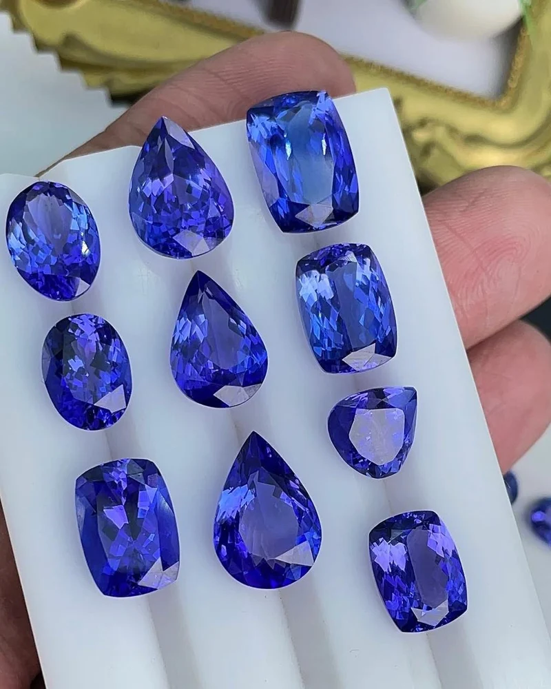 Tanzanite gemstone with rich blue and violet color