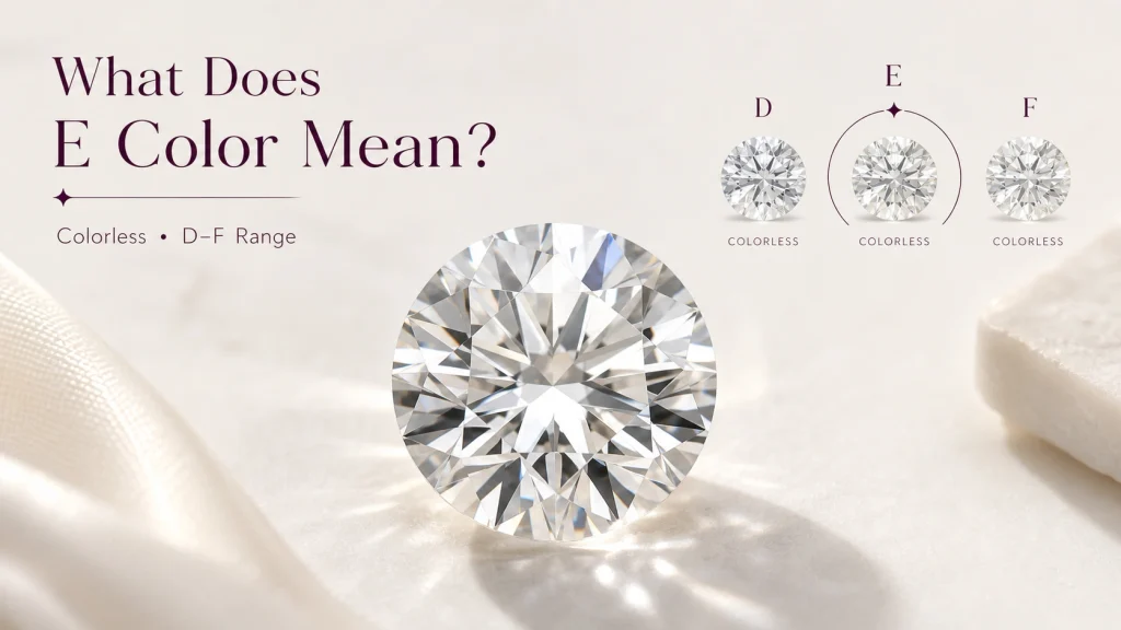 E color diamond showing its position in the D-F colorless diamond range