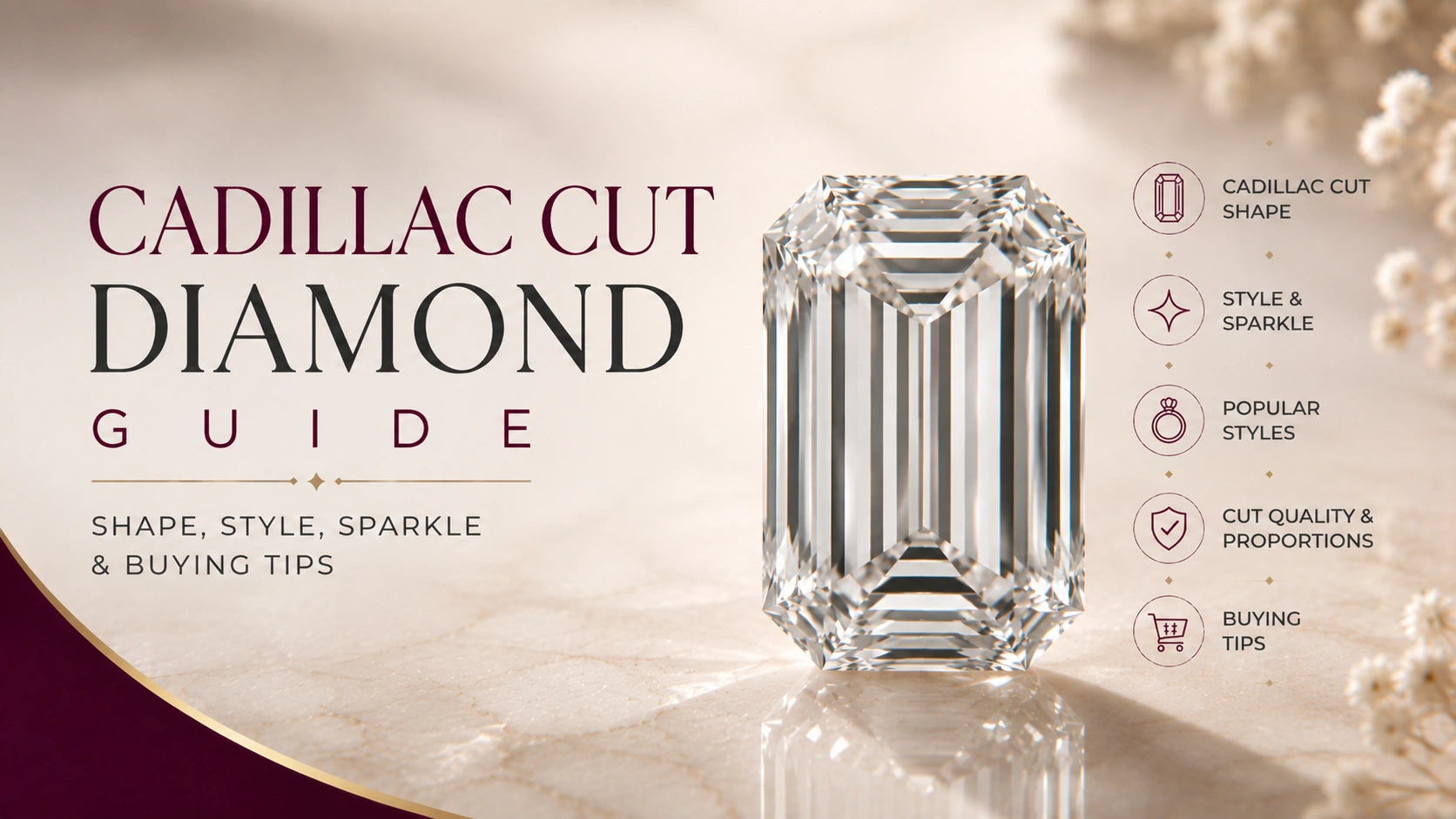 Cadillac cut diamond with tapered side facets