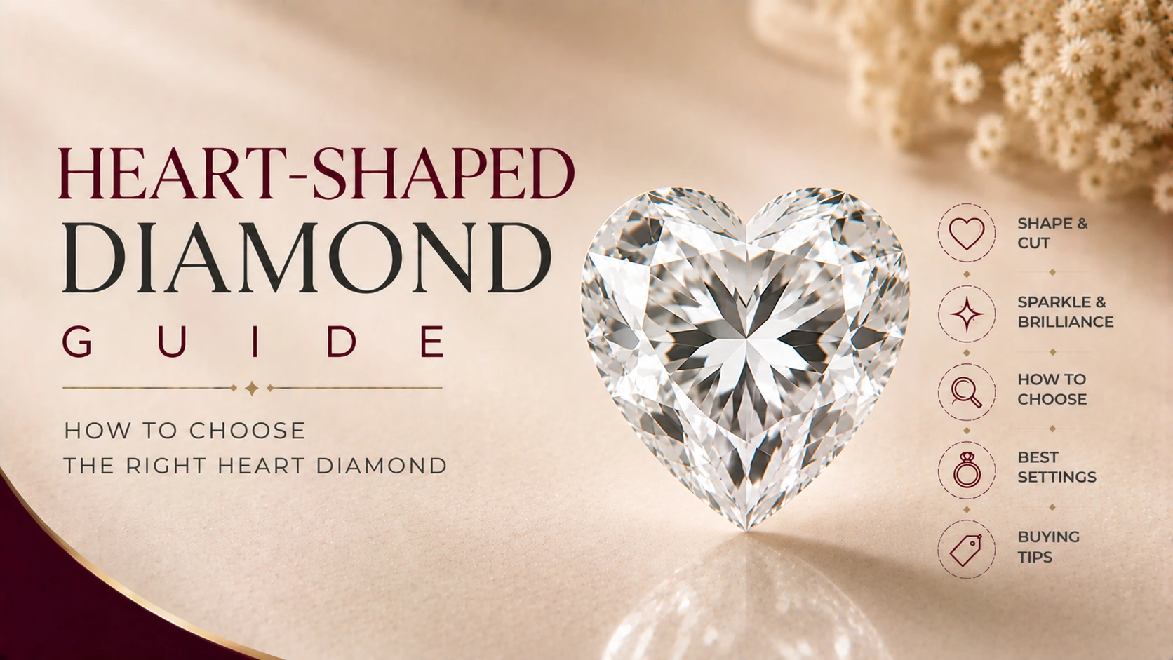 Romantic heart-shaped diamond with brilliant faceting
