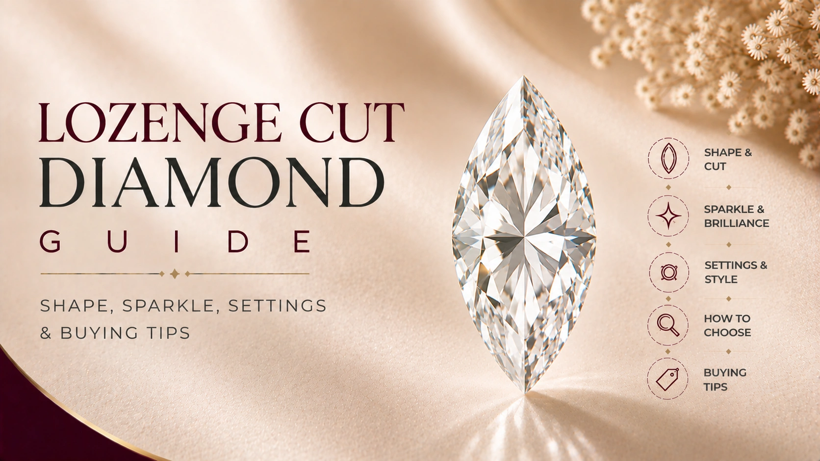 Lozenge cut diamond with a diamond-shaped silhouette