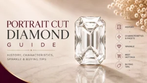 Translucent portrait cut diamond with a flat table