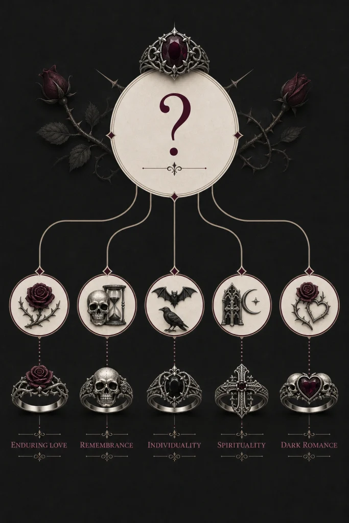 Guide to choosing gothic ring symbols for love remembrance individuality and spirituality