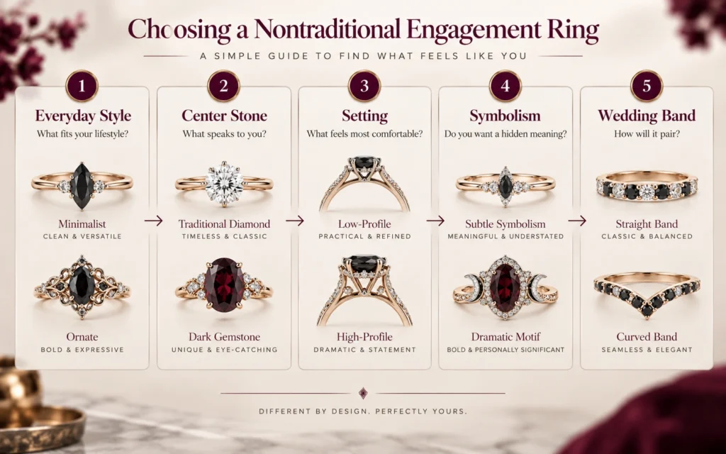 Five things to consider when choosing a nontraditional engagement ring