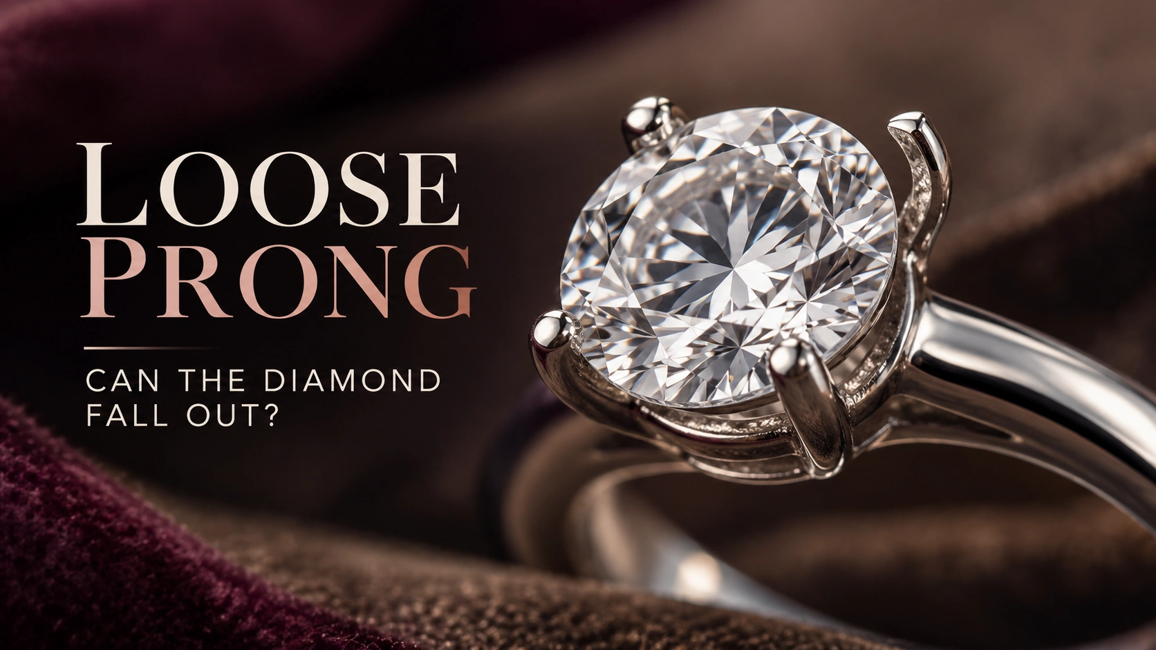 Loose prong on a diamond ring that may allow the diamond to fall out