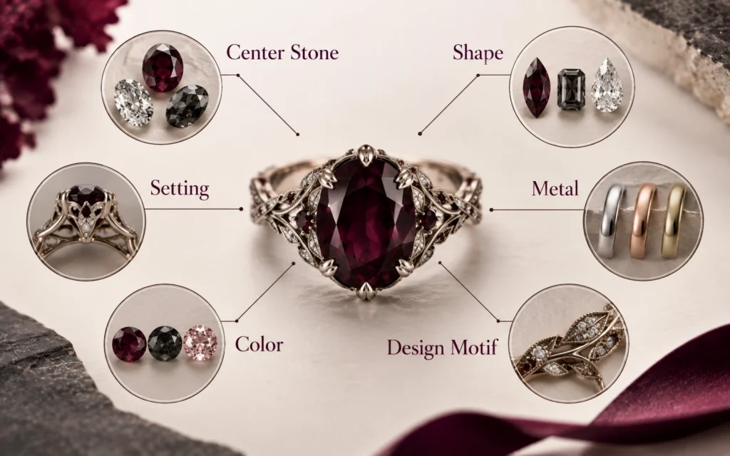 Six design elements that can make an engagement ring nontraditional